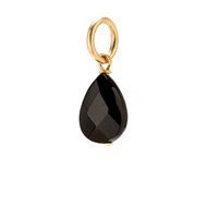 black onyx teardrop gem, gold dipped