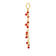 red coral cascading gems, gold dipped