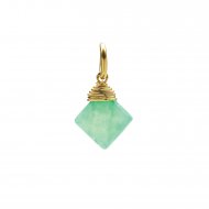 hemimorphite gem faceted diamond cut, gold dipped