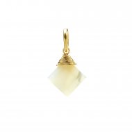 mother of pearl gem faceted diamond cut, gold dipped