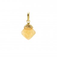 red aventurine gem faceted diamond cut, gold dipped