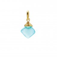 turquoise quartz gem faceted diamond cut, gold dipped