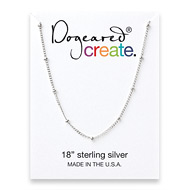 create beaded chain, sterling silver - 18 inches