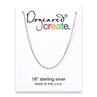 create faceted ball chain, sterling silver - 18 inches