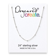 create beaded chain, sterling silver - 24 inches