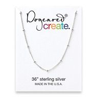 create beaded chain, sterling silver - 36 inches