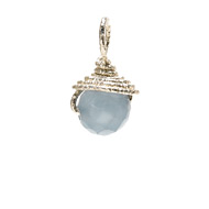 angelite round gem, sterling silver