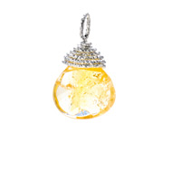 citrine briolette gem, sterling silver
