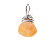 red aventurine briolette gem, sterling silver