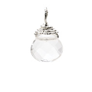 rock crystal briolette gem, sterling silver