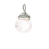 rose quartz briolette gem, sterling silver