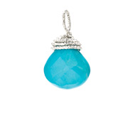 turquoise briolette gem, sterling silver