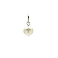 white pearl charm, sterling silver