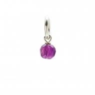 amethyst round faceted gem, sterling silver