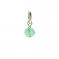 aventurine round faceted gem, sterling sliver