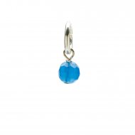 blue onyx round faceted gem, sterling silver