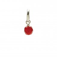 carnelian round faceted gem, sterling silver
