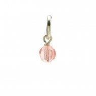 cherry quartz round faceted gem, sterling silver