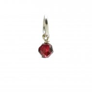 garnet round faceted gem, sterling silver