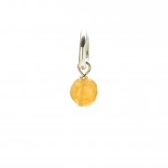 red aventurine round faceted gem, sterling silver
