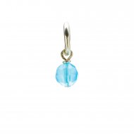 turquoise quartz round faceted gem, sterling silver
