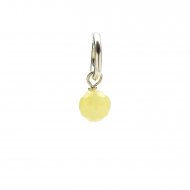yellow jade round faceted gem, sterling silver