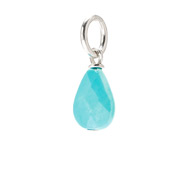 turquoise quartz teardrop gem, sterling silver
