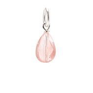 cherry quartz teardrop gem, sterling silver