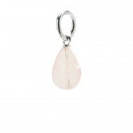 rose quartz teardrop gem, sterling silver
