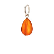 carnelian teardrop gem, sterling silver