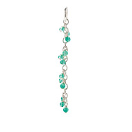 green onyx cascading gems, sterling silver