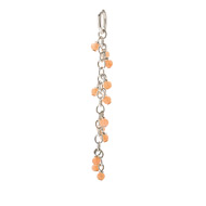 pink coral cascading gems, sterling silver