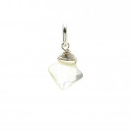 lemon quartz gem faceted diamond cut, sterling silver
