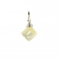 mother of pearl gem faceted diamond cut, sterling silver