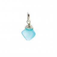 turquoise quartz gem faceted diamond cut, sterling silver