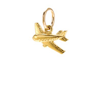 airplane charm, gold dipped