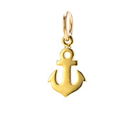 smooth anchor charm, gold dipped
