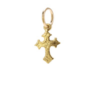 gothic cross charm, gold dipped