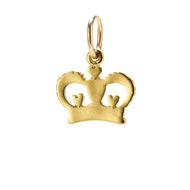 heart crown charm, gold dipped