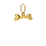 dog bone charm, gold dipped