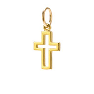 modern cross charm, gold dipped