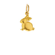 bunny charm, gold dipped