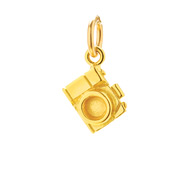 camera charm, gold dipped