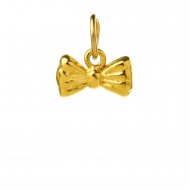 ribbon bow charm, gold dipped