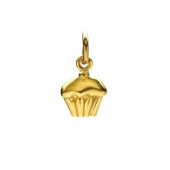 cupcake charm, gold dipped