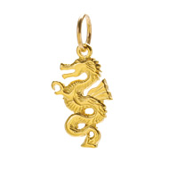 dragon charm, gold dipped