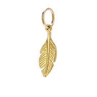 feather charm, gold dipped