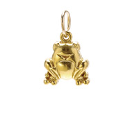 frog charm, gold dipped