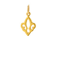 open fleur de lis charm, gold dipped