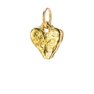 stone heart charm, gold dipped